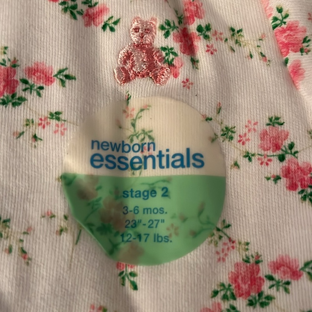GAP White Cotton Onesie with Pink Flowers - Picture 6 of 6